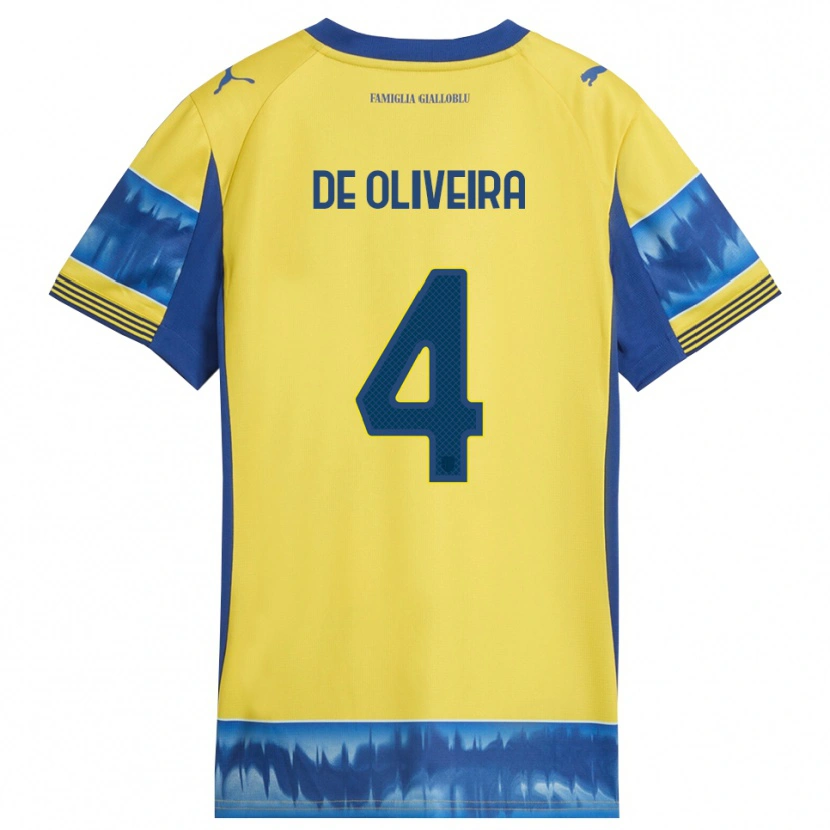 Danxen Mujer Camiseta Luca De Oliveira #4 Amarillo Azul 2ª Equipación 2025/26 La Camisa