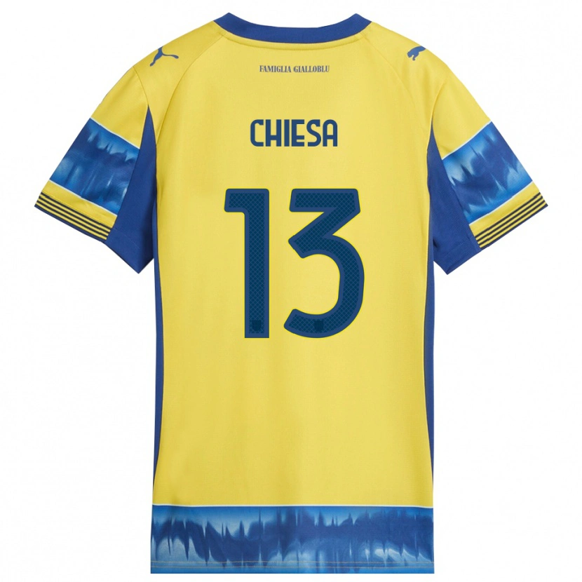 Danxen Mujer Camiseta Riccardo Chiesa #13 Amarillo Azul 2ª Equipación 2025/26 La Camisa