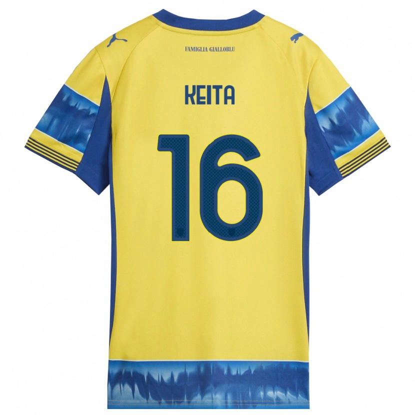 Danxen Mujer Camiseta Mandela Keita #16 Amarillo Azul 2ª Equipación 2025/26 La Camisa