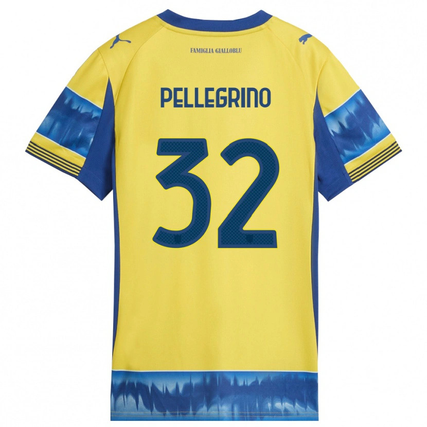 Danxen Mujer Camiseta Mateo Pellegrino #32 Amarillo Azul 2ª Equipación 2025/26 La Camisa
