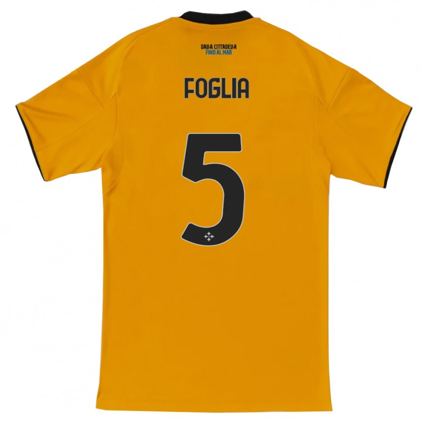 Danxen Mujer Camiseta Lorenzo Foglia #5 Naranja Azul 2ª Equipación 2025/26 La Camisa