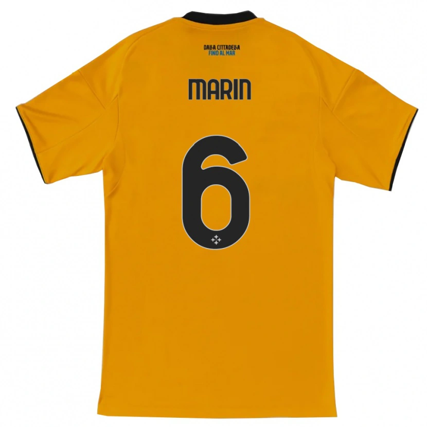 Danxen Mujer Camiseta Marius Marin #6 Naranja Azul 2ª Equipación 2025/26 La Camisa