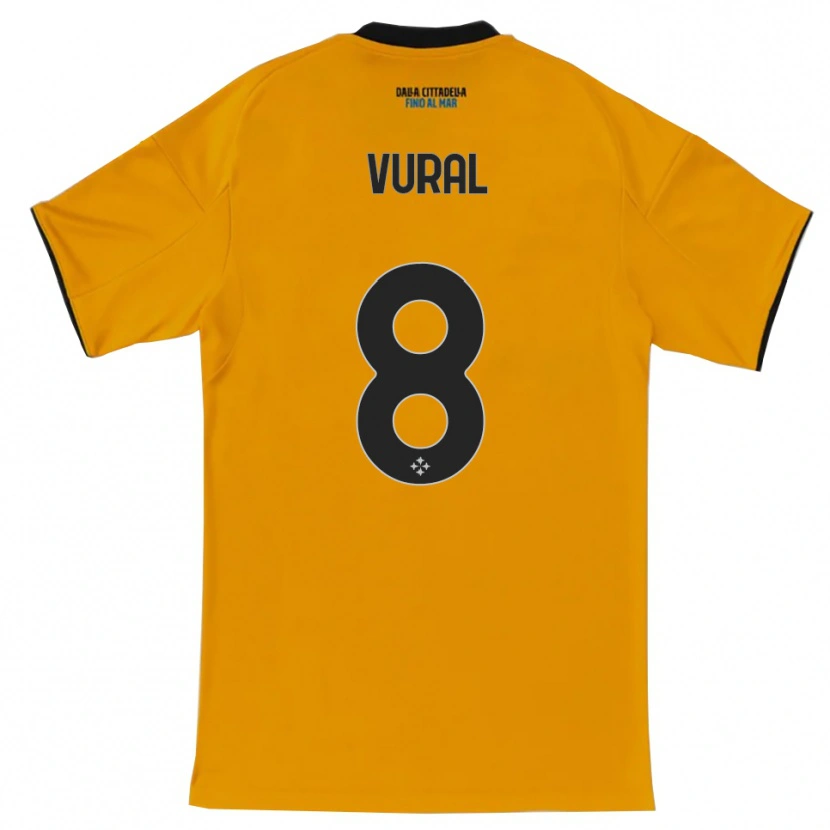 Danxen Mujer Camiseta İsak Vural #8 Naranja Azul 2ª Equipación 2025/26 La Camisa