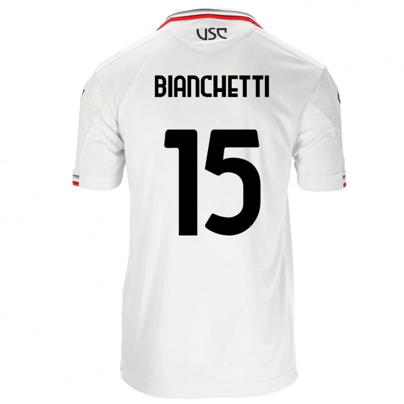 Danxen Mujer Camiseta Matteo Bianchetti #15 Blanco Rojo 2ª Equipación 2025/26 La Camisa
