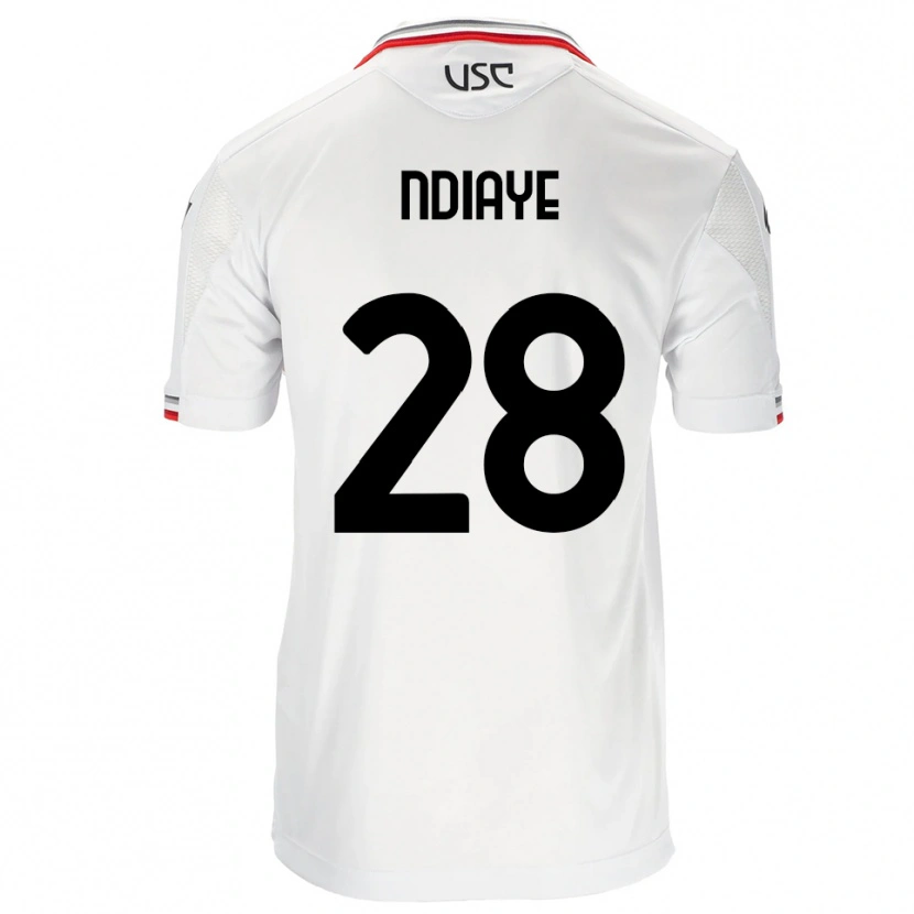 Danxen Mujer Camiseta Maissa Ndiaye #28 Blanco Rojo 2ª Equipación 2025/26 La Camisa