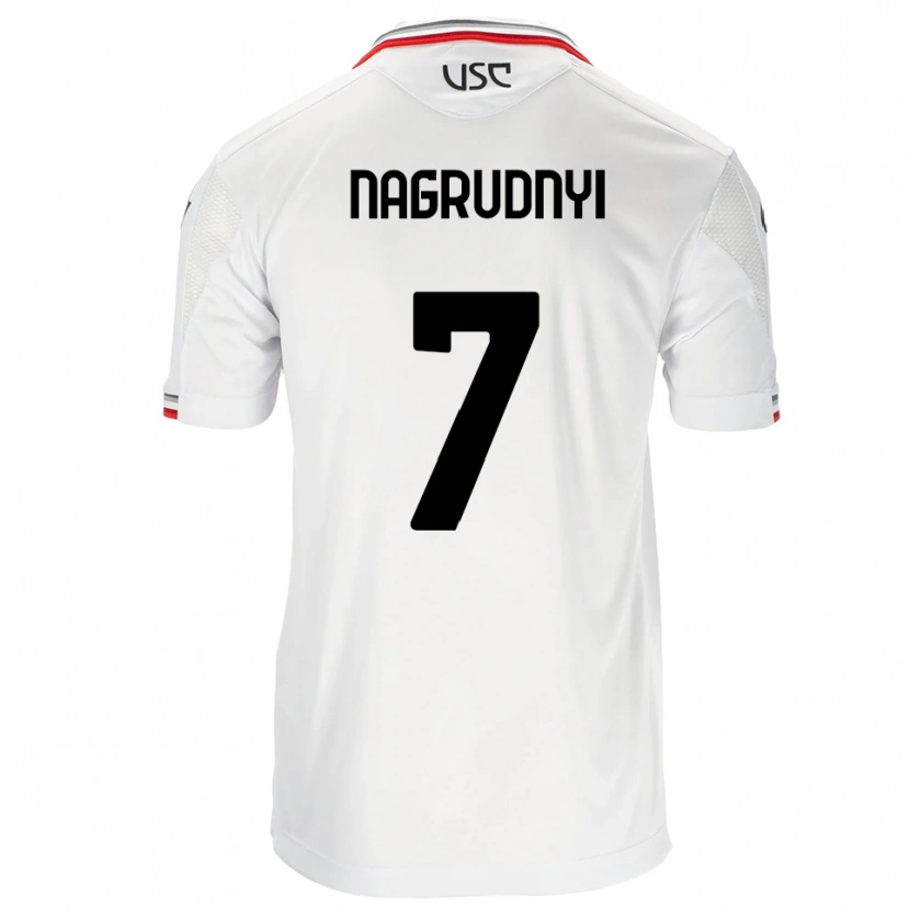 Danxen Mujer Camiseta Vladyslav Nagrudnyi #7 Blanco Rojo 2ª Equipación 2025/26 La Camisa