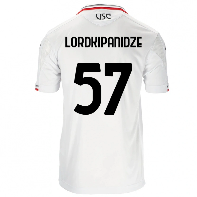 Danxen Mujer Camiseta Dachi Lordkipanidze #57 Blanco Rojo 2ª Equipación 2025/26 La Camisa