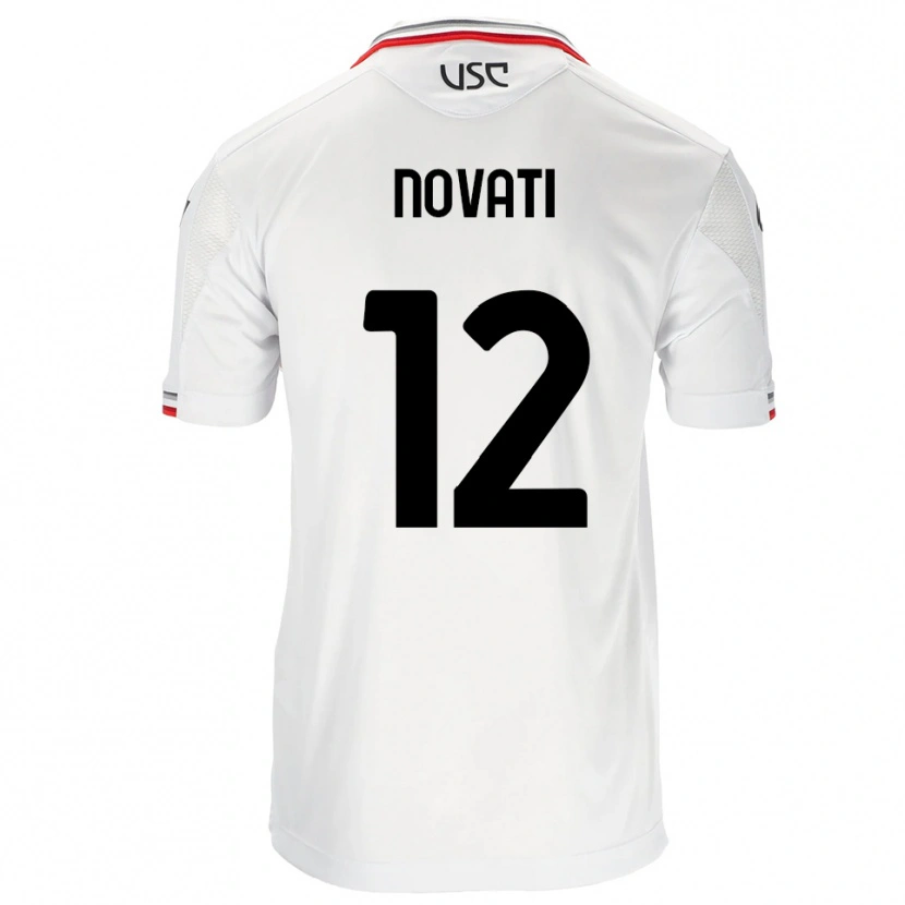 Danxen Mujer Camiseta Lorenzo Novati #12 Blanco Rojo 2ª Equipación 2025/26 La Camisa