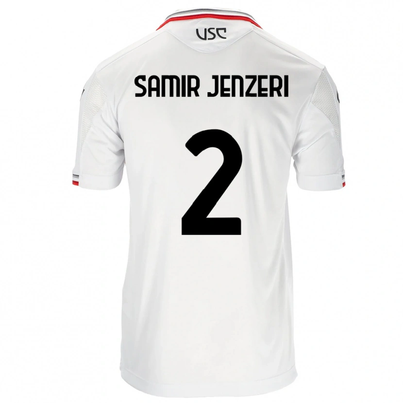 Danxen Mujer Camiseta Gabriele Samir Jenzeri #2 Blanco Rojo 2ª Equipación 2025/26 La Camisa