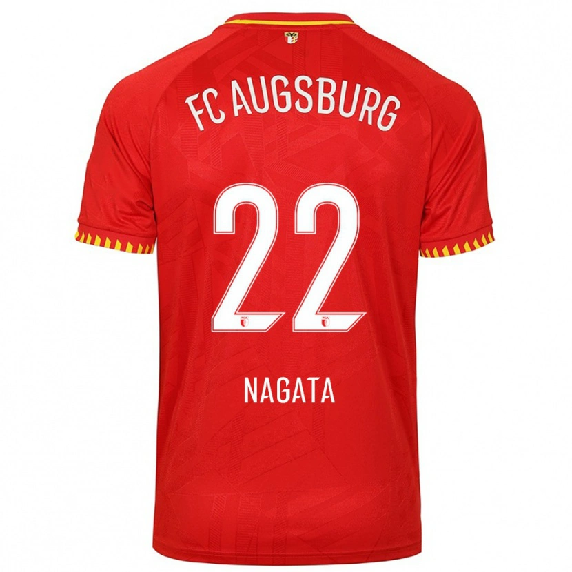 Danxen Mujer Camiseta Ryoji Nagata #22 Rojo Amarillo 2ª Equipación 2025/26 La Camisa