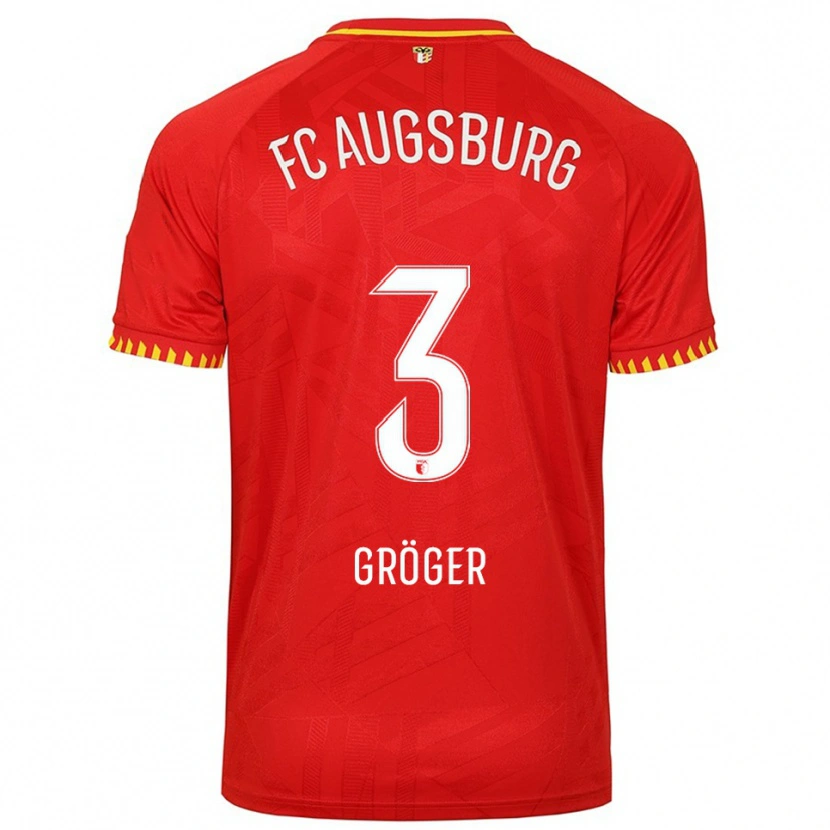 Danxen Mujer Camiseta Elias Gröger #3 Rojo Amarillo 2ª Equipación 2025/26 La Camisa