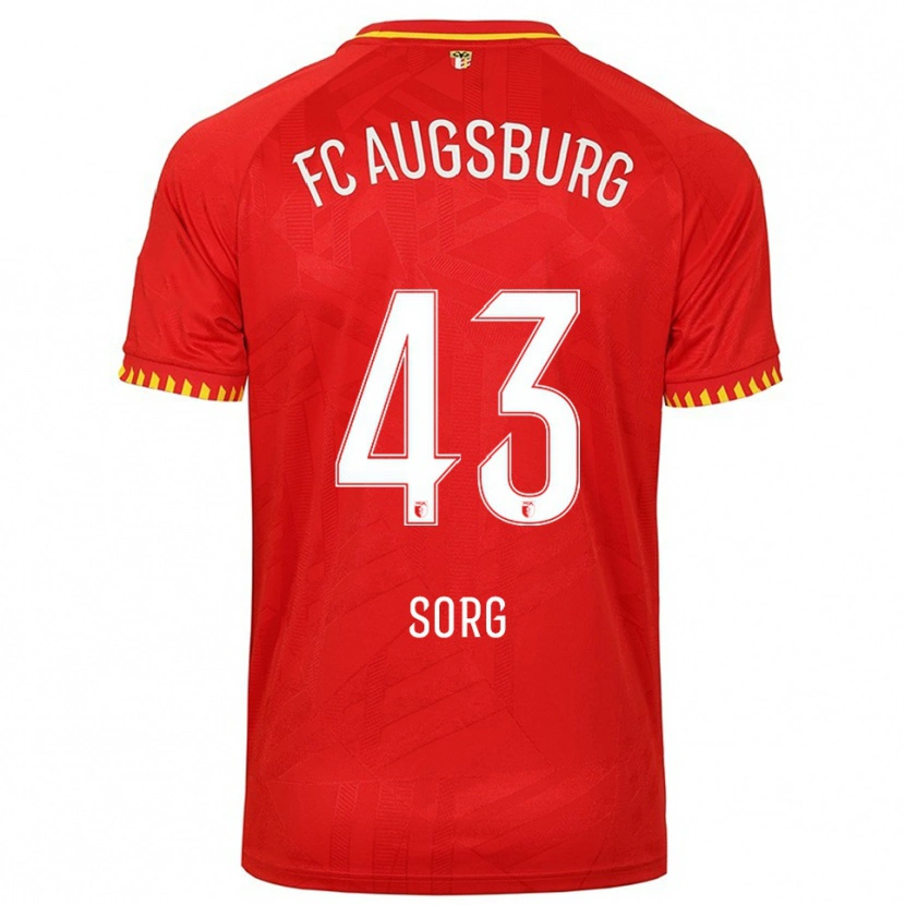 Danxen Mujer Camiseta Oliver Sorg #43 Rojo Amarillo 2ª Equipación 2025/26 La Camisa