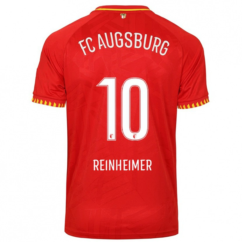 Danxen Mujer Camiseta Pirmin Reinheimer #10 Rojo Amarillo 2ª Equipación 2025/26 La Camisa