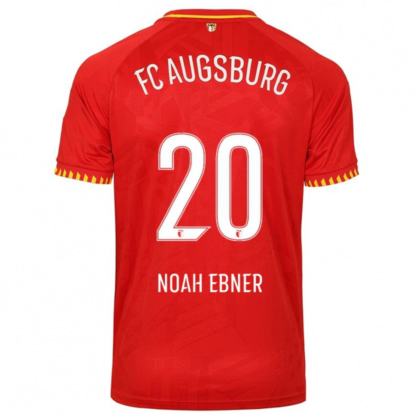 Danxen Mujer Camiseta Noah Ebner #20 Rojo Amarillo 2ª Equipación 2025/26 La Camisa