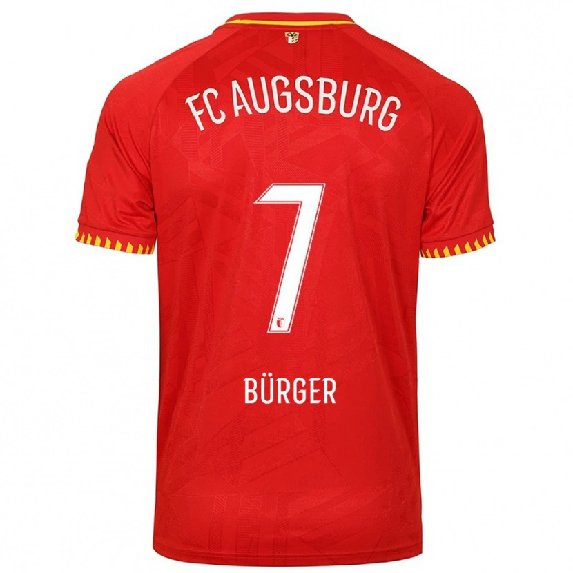 Danxen Mujer Camiseta Anja Bürger #7 Rojo Amarillo 2ª Equipación 2025/26 La Camisa