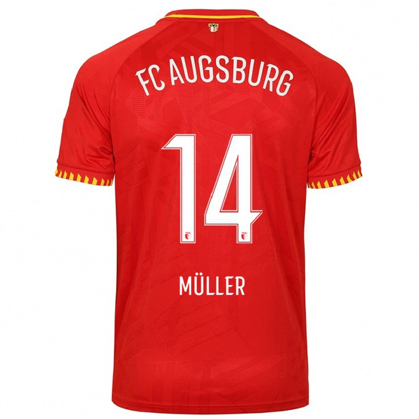 Danxen Mujer Camiseta Mato Müller #14 Rojo Amarillo 2ª Equipación 2025/26 La Camisa