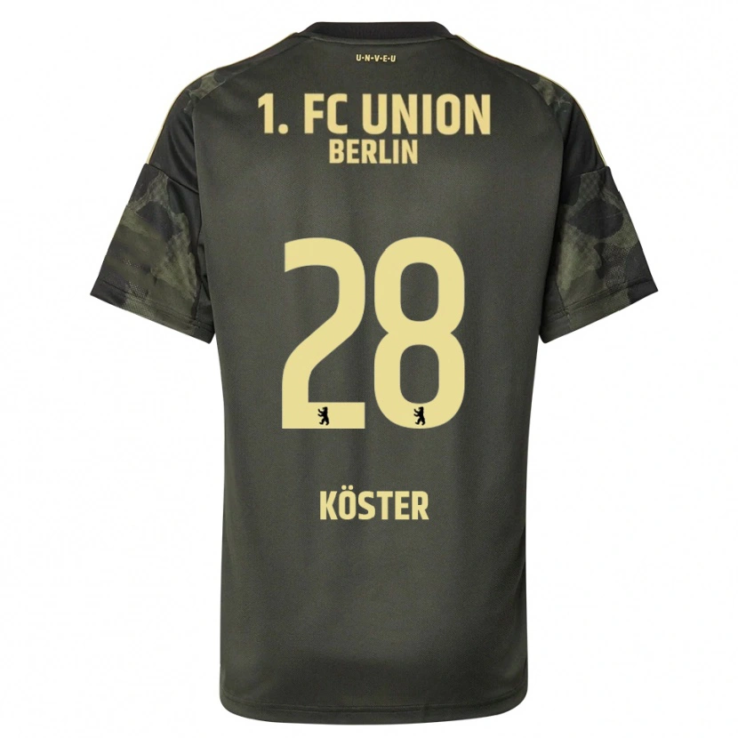 Danxen Mujer Camiseta Leonie Köster #28 Verde Oscuro Negro 2ª Equipación 2025/26 La Camisa