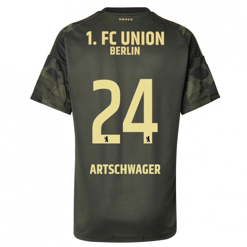 Danxen Mujer Camiseta Finn Artschwager #24 Verde Oscuro Negro 2ª Equipación 2025/26 La Camisa
