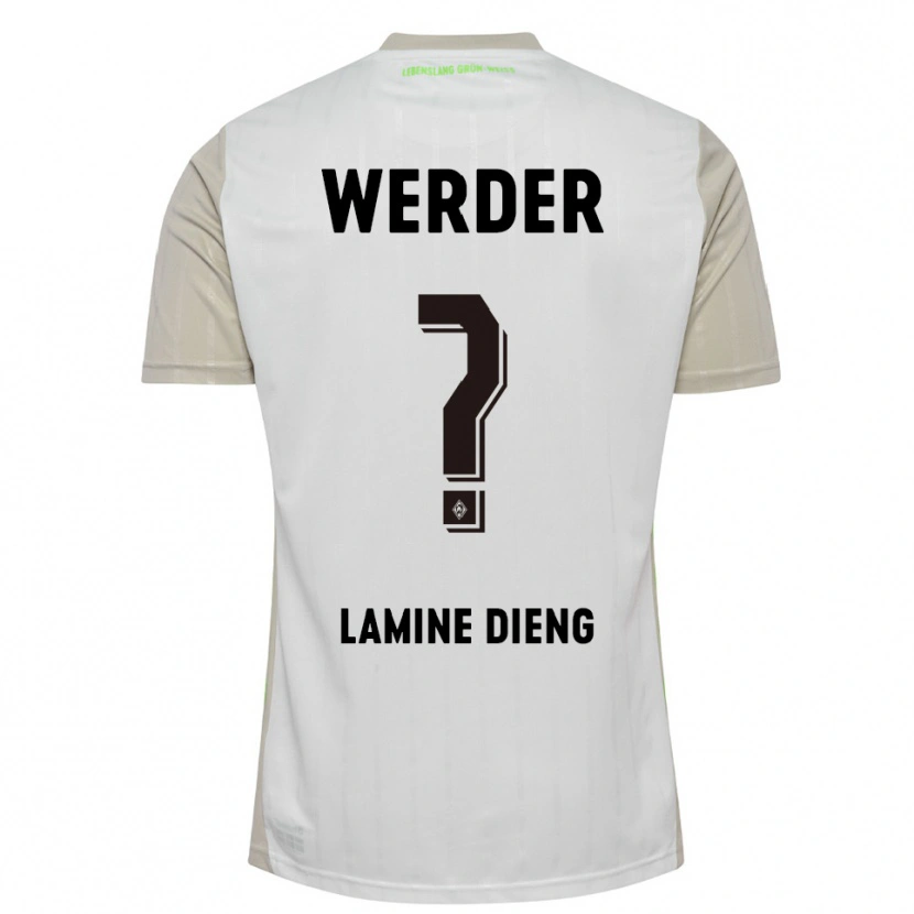 Danxen Mujer Camiseta Mamadou Lamine Dieng #0 Blanco Negro 2ª Equipación 2025/26 La Camisa
