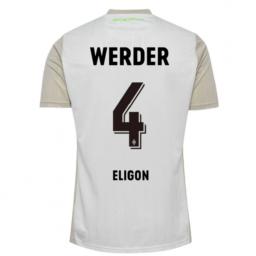 Danxen Mujer Camiseta Kenneth Eligon #4 Blanco Negro 2ª Equipación 2025/26 La Camisa