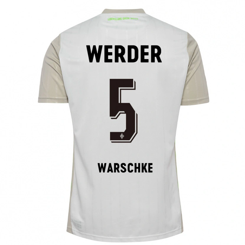 Danxen Mujer Camiseta Bennett Warschke #5 Blanco Negro 2ª Equipación 2025/26 La Camisa