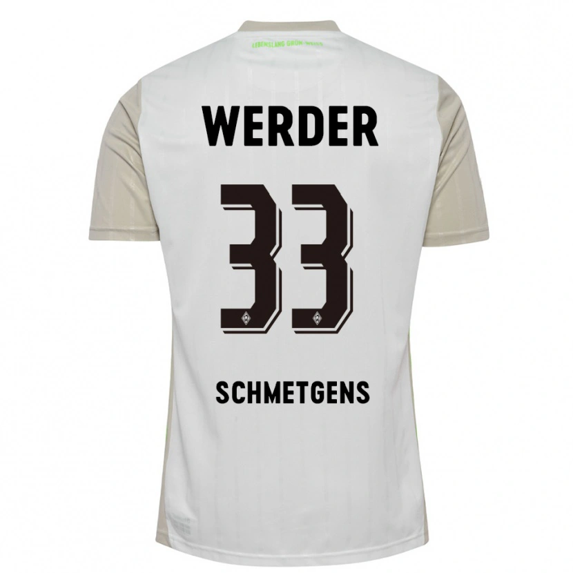 Danxen Mujer Camiseta Mick Schmetgens #33 Blanco Negro 2ª Equipación 2025/26 La Camisa