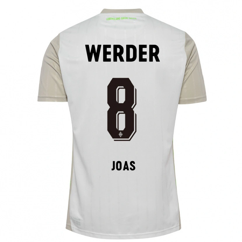 Danxen Mujer Camiseta Julius Joas #8 Blanco Negro 2ª Equipación 2025/26 La Camisa