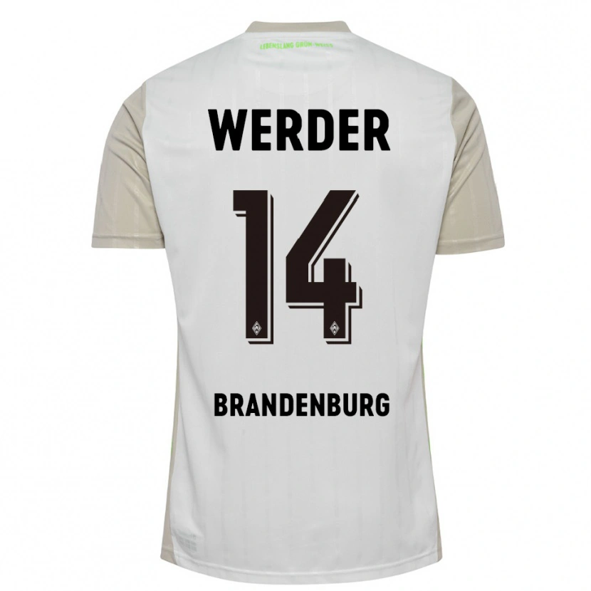 Danxen Mujer Camiseta Michaela Brandenburg #14 Blanco Negro 2ª Equipación 2025/26 La Camisa