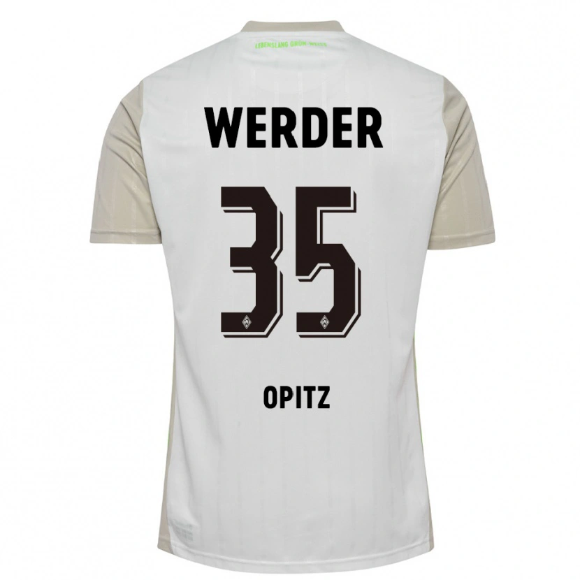Danxen Mujer Camiseta Leon Opitz #35 Blanco Negro 2ª Equipación 2025/26 La Camisa