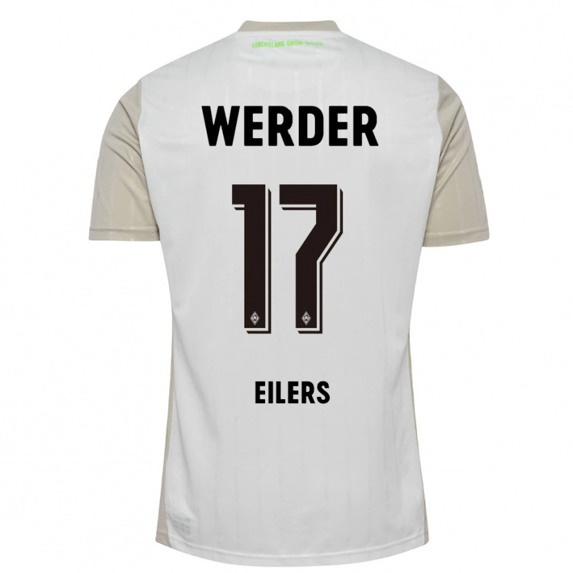 Danxen Mujer Camiseta Jonas Eilers #17 Blanco Negro 2ª Equipación 2025/26 La Camisa