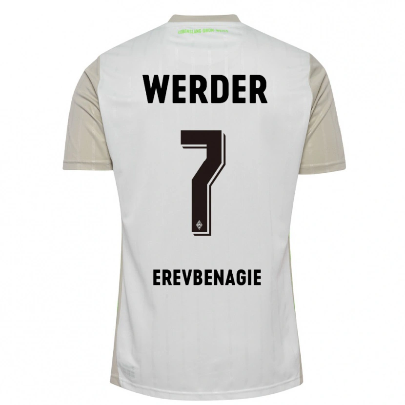 Danxen Mujer Camiseta Paul Erevbenagie #7 Blanco Negro 2ª Equipación 2025/26 La Camisa