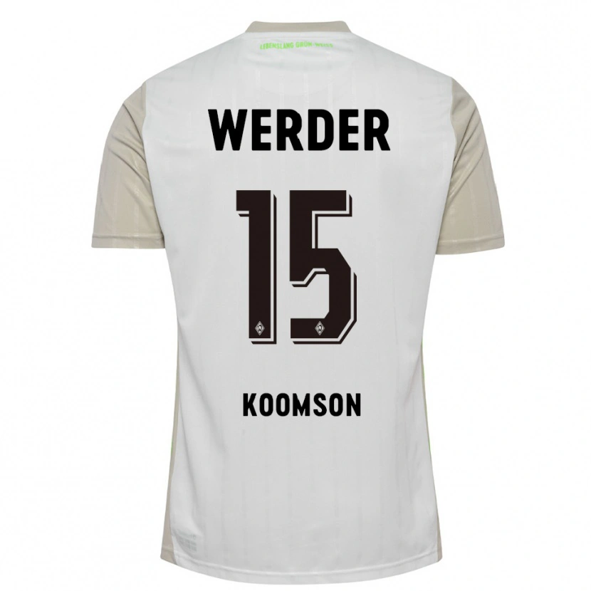 Danxen Mujer Camiseta Gabriel Koomson #15 Blanco Negro 2ª Equipación 2025/26 La Camisa