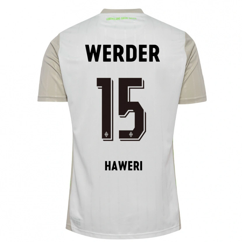 Danxen Mujer Camiseta Adrian Haweri #15 Blanco Negro 2ª Equipación 2025/26 La Camisa