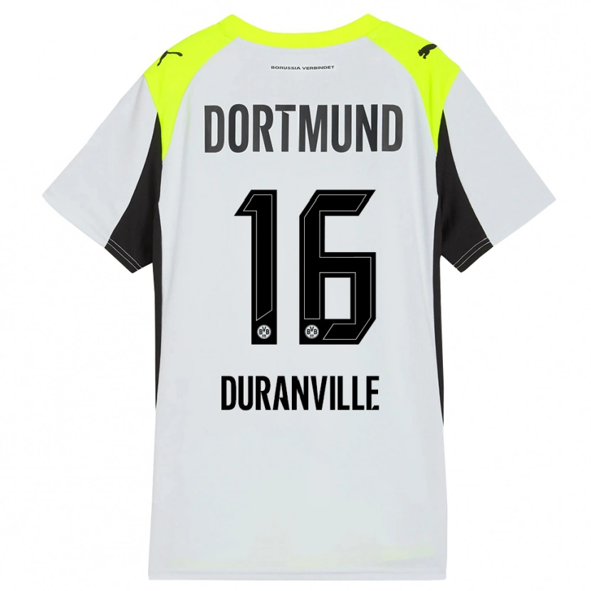 Danxen Mujer Camiseta Julien Duranville #16 Amarillo Fluorescente 2ª Equipación 2025/26 La Camisa