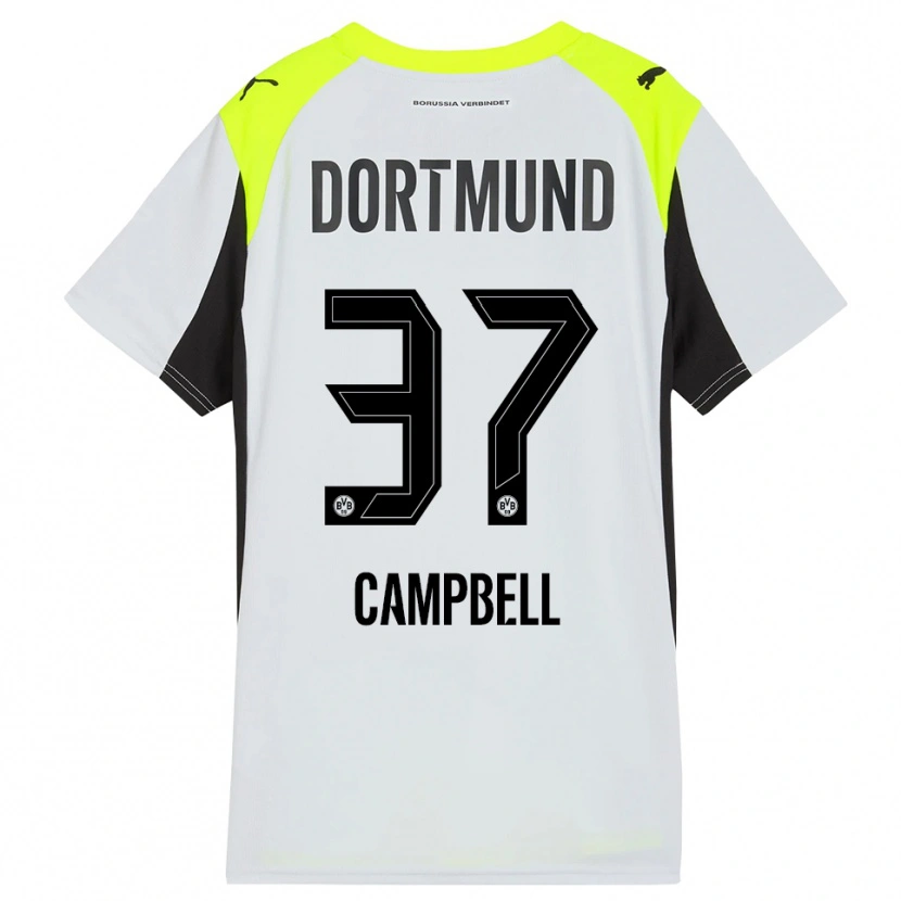 Danxen Mujer Camiseta Cole Campbell #37 Amarillo Fluorescente 2ª Equipación 2025/26 La Camisa
