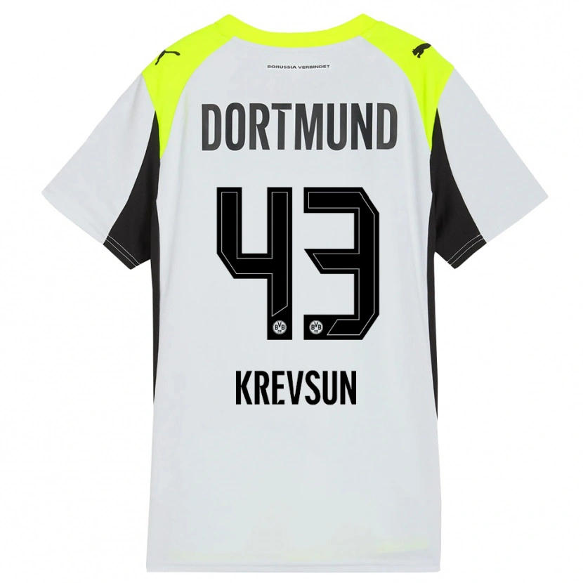 Danxen Mujer Camiseta Danylo Krevsun #43 Amarillo Fluorescente 2ª Equipación 2025/26 La Camisa