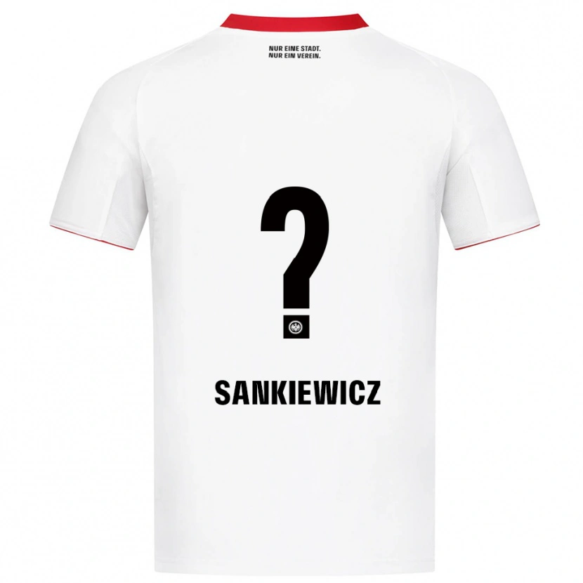 Danxen Mujer Camiseta Dawid Sankiewicz #0 Blanco Rojo 2ª Equipación 2025/26 La Camisa