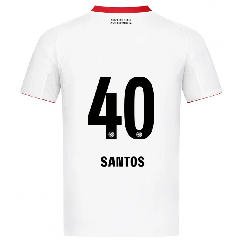 Danxen Mujer Camiseta Kauã Santos #40 Blanco Rojo 2ª Equipación 2025/26 La Camisa