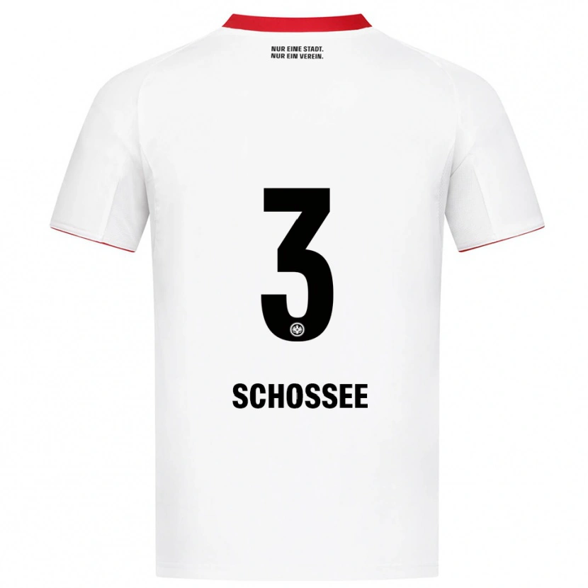 Danxen Mujer Camiseta Maurice Schossee #3 Blanco Rojo 2ª Equipación 2025/26 La Camisa