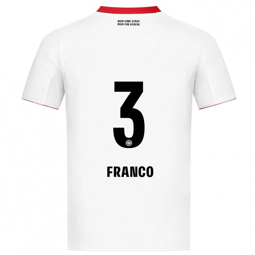 Danxen Mujer Camiseta Giuseppe Franco #3 Blanco Rojo 2ª Equipación 2025/26 La Camisa