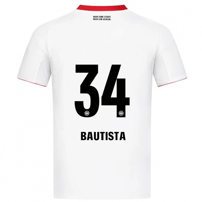 Danxen Mujer Camiseta Davis Bautista #34 Blanco Rojo 2ª Equipación 2025/26 La Camisa