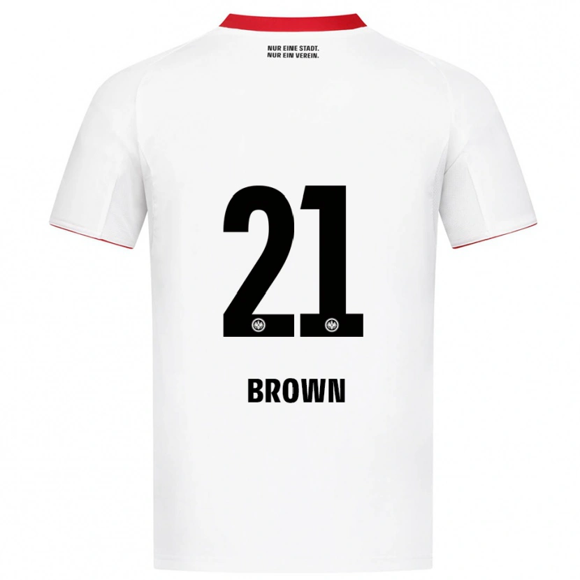Danxen Mujer Camiseta Nathaniel Brown #21 Blanco Rojo 2ª Equipación 2025/26 La Camisa