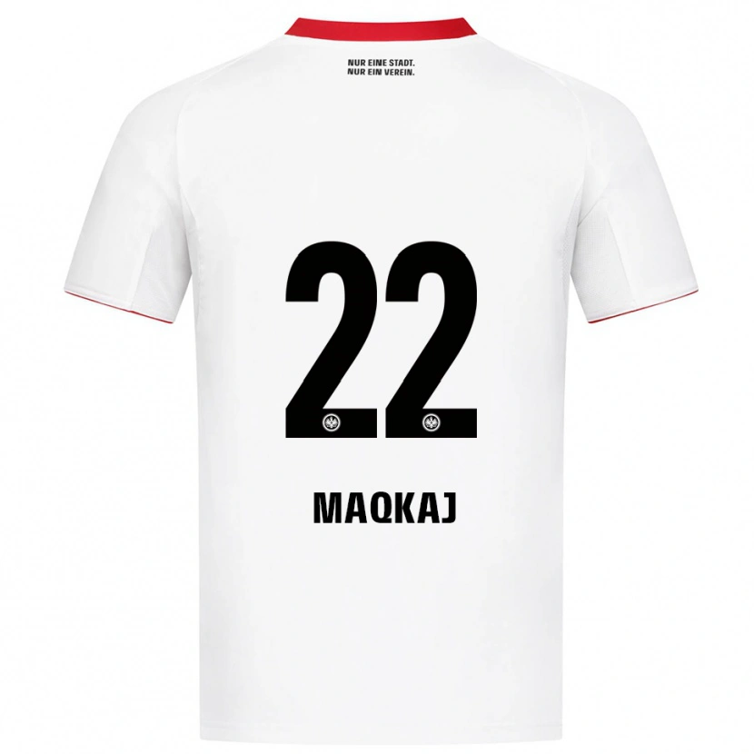 Danxen Mujer Camiseta Dritan Maqkaj #22 Blanco Rojo 2ª Equipación 2025/26 La Camisa