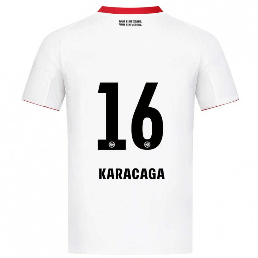 Danxen Mujer Camiseta Tom Karacaga #16 Blanco Rojo 2ª Equipación 2025/26 La Camisa