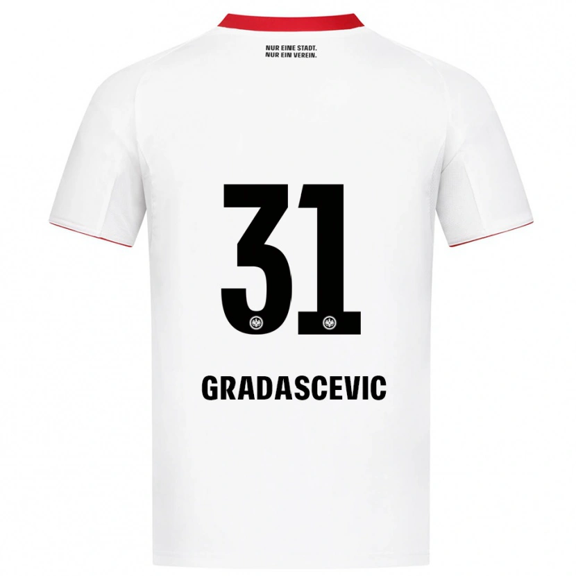 Danxen Mujer Camiseta Meris Gradascevic #31 Blanco Rojo 2ª Equipación 2025/26 La Camisa