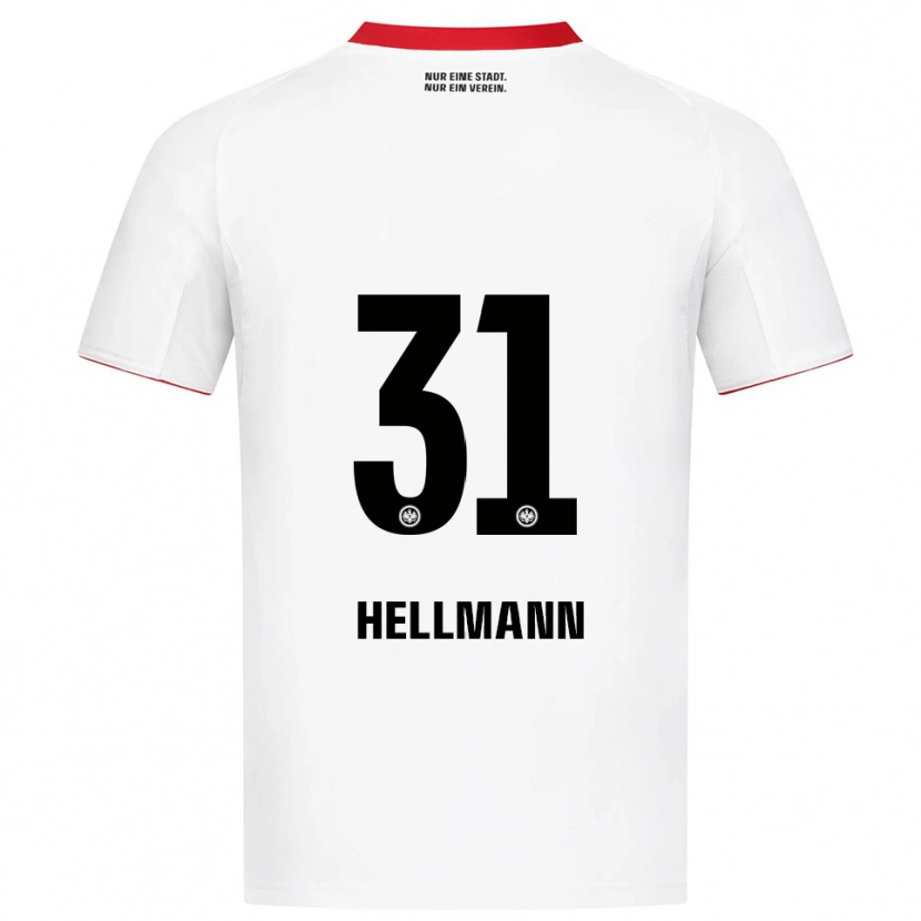 Danxen Mujer Camiseta Melvin Hellmann #31 Blanco Rojo 2ª Equipación 2025/26 La Camisa