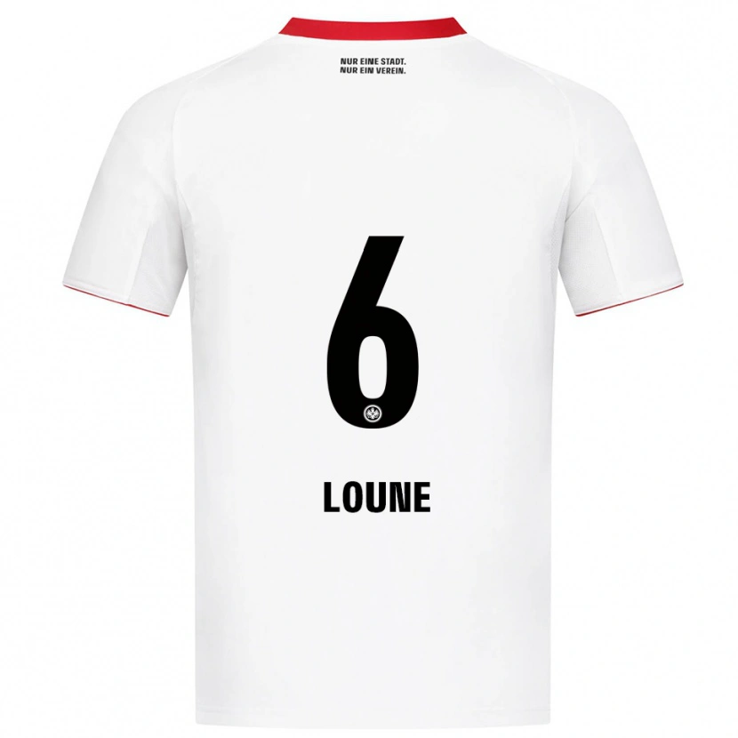 Danxen Mujer Camiseta Adam Loune #6 Blanco Rojo 2ª Equipación 2025/26 La Camisa