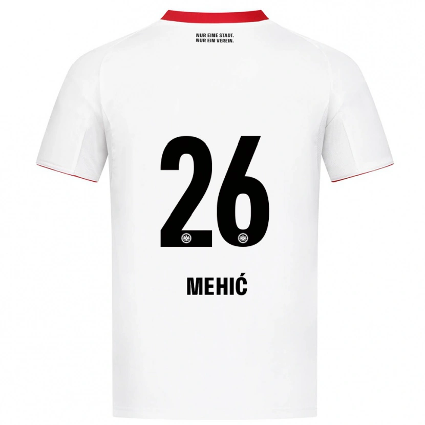 Danxen Mujer Camiseta Liam Mehić #26 Blanco Rojo 2ª Equipación 2025/26 La Camisa
