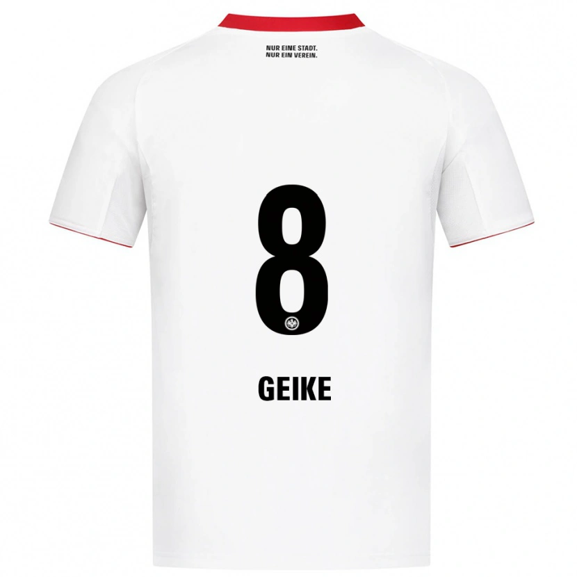 Danxen Mujer Camiseta Jonah Geike #8 Blanco Rojo 2ª Equipación 2025/26 La Camisa