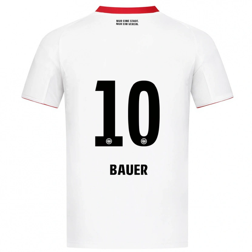 Danxen Mujer Camiseta Jonas Bauer #10 Blanco Rojo 2ª Equipación 2025/26 La Camisa
